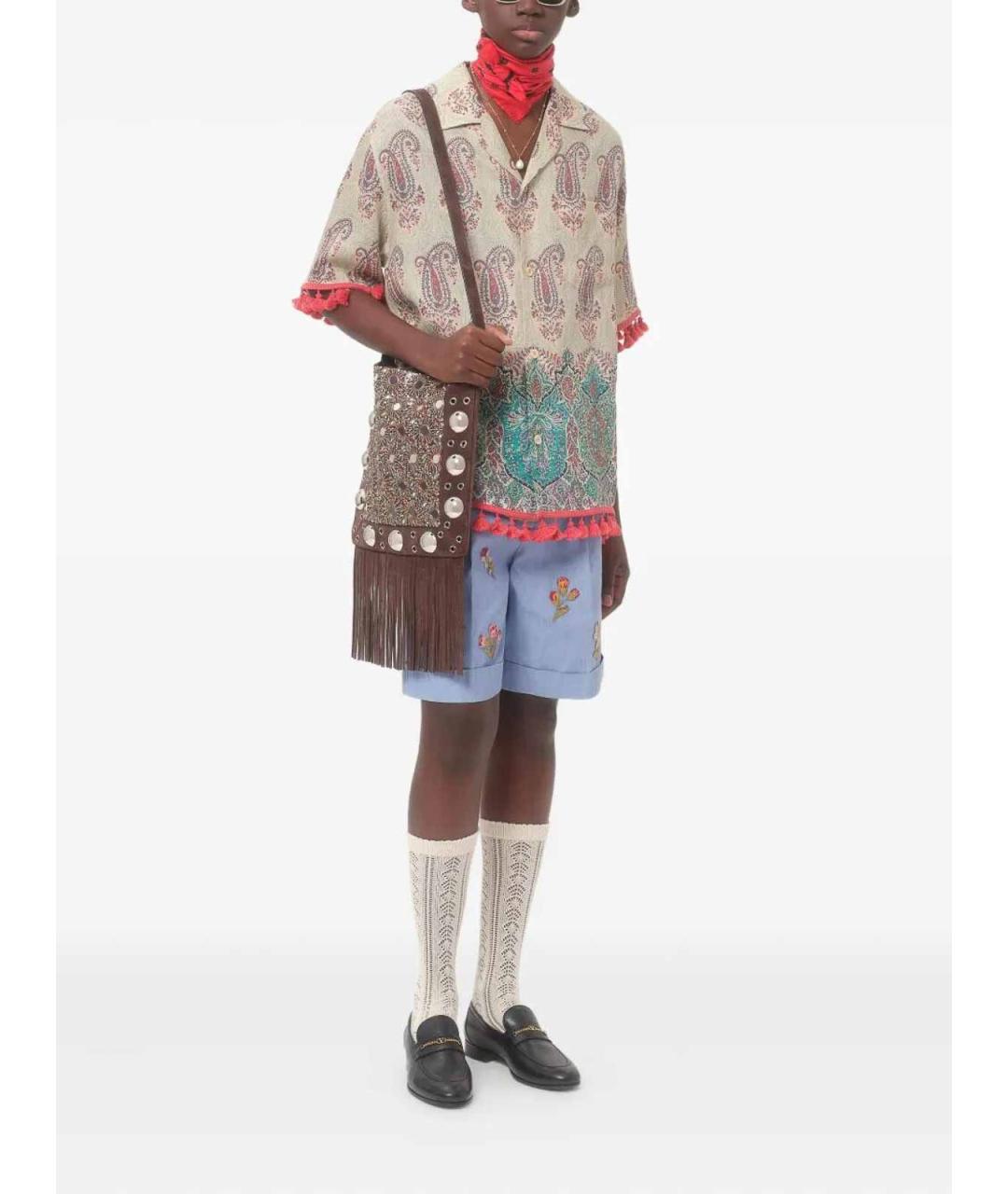 VALENTINO Мульти льняная классическая рубашка, фото 2