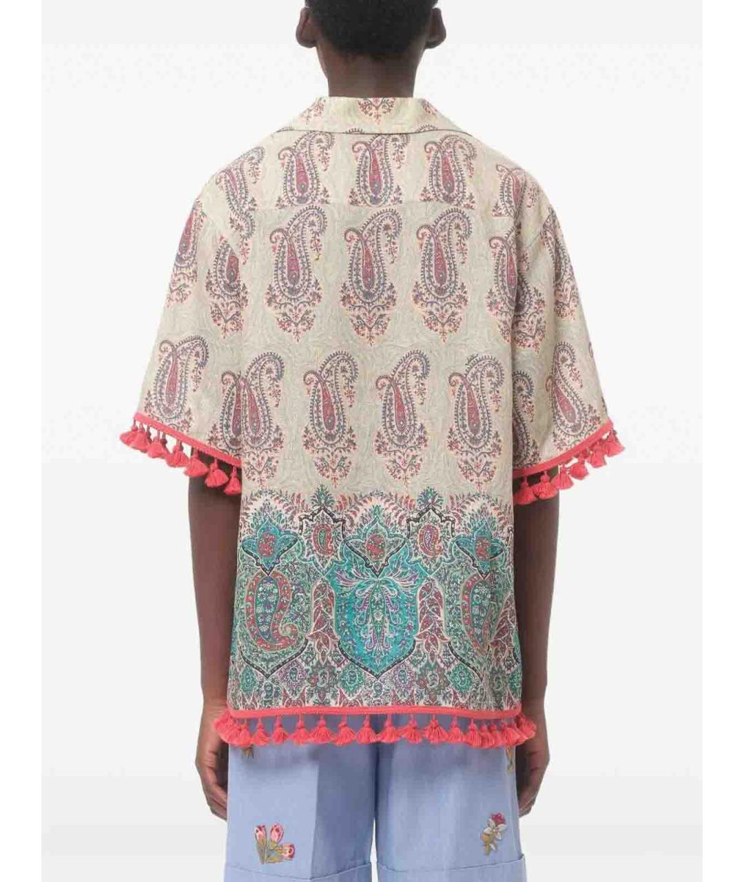 VALENTINO Мульти льняная классическая рубашка, фото 6