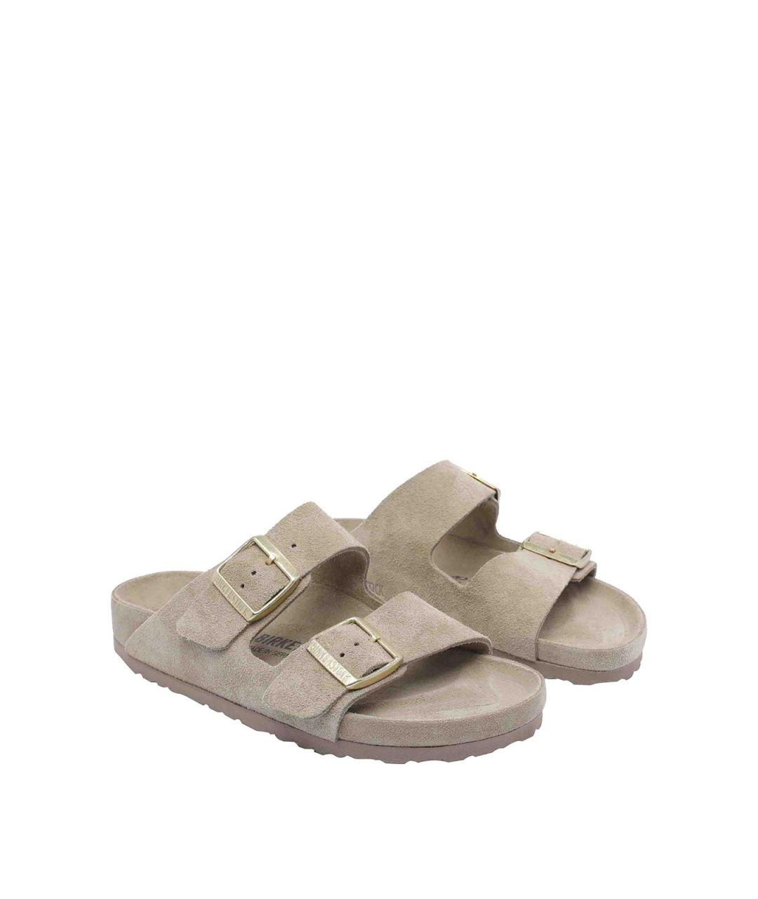 BIRKENSTOCK Бежевые замшевые сандалии, фото 2