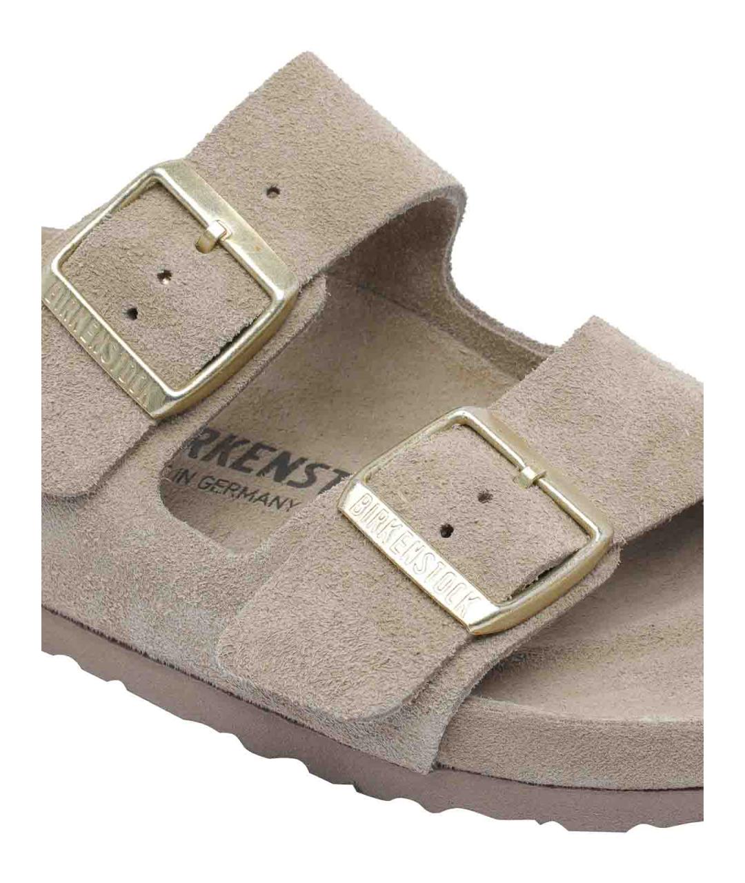 BIRKENSTOCK Бежевые замшевые сандалии, фото 4