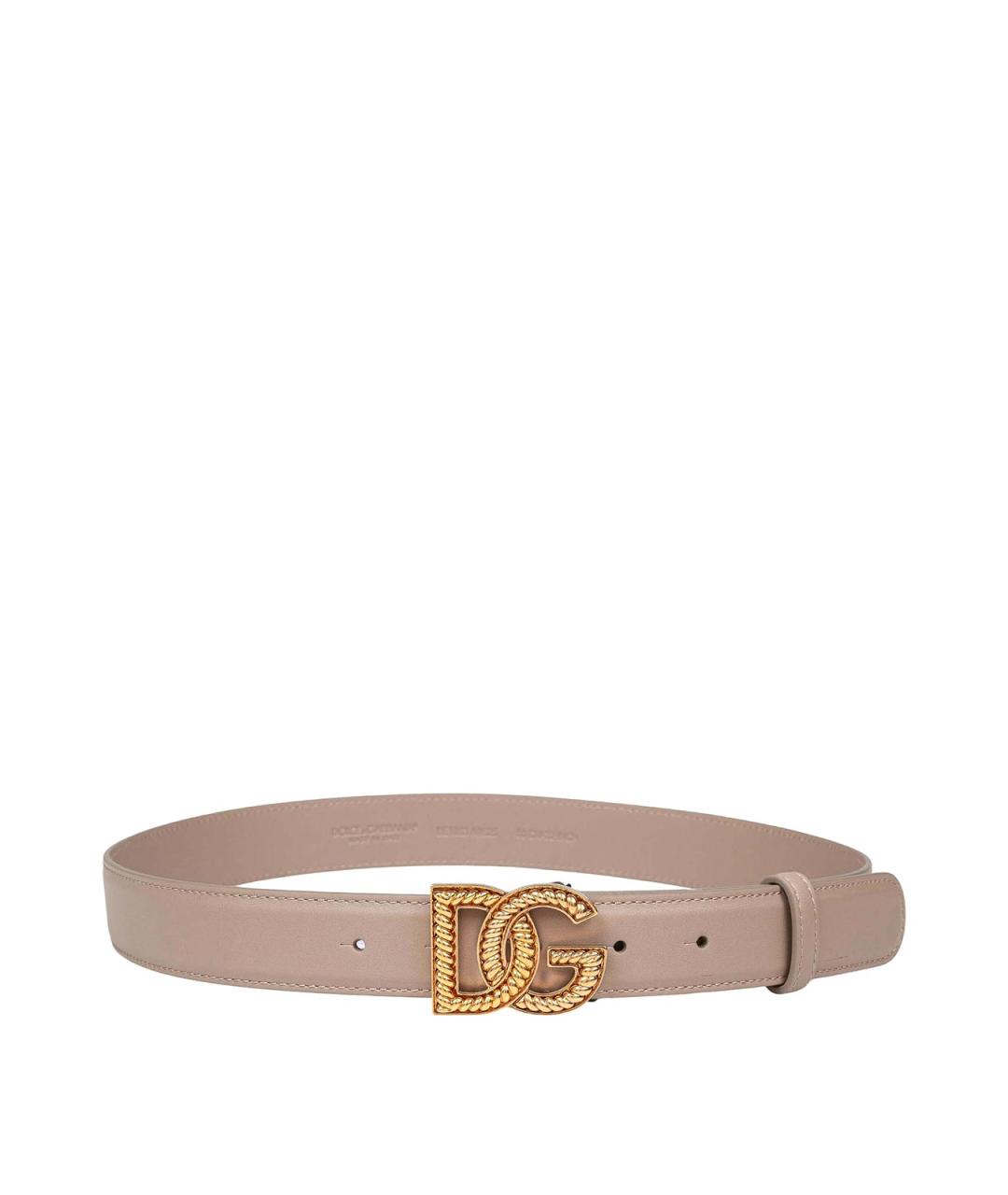 DOLCE&GABBANA Бежевый кожаный ремень, фото 1