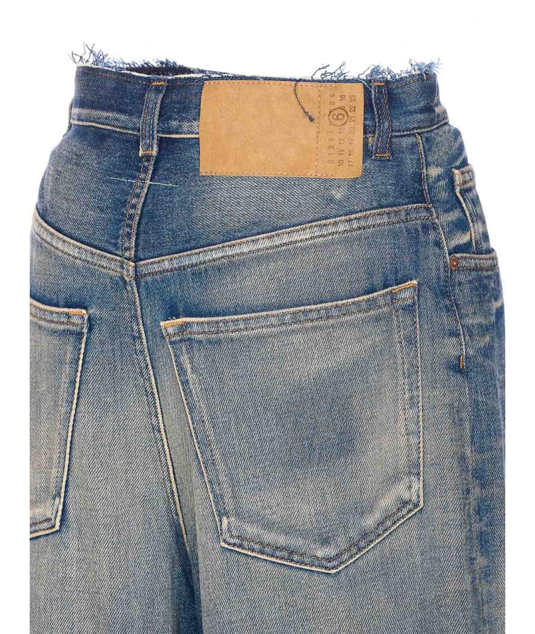 MM6 MAISON MARGIELA Синие хлопковые джинсы клеш, фото 3