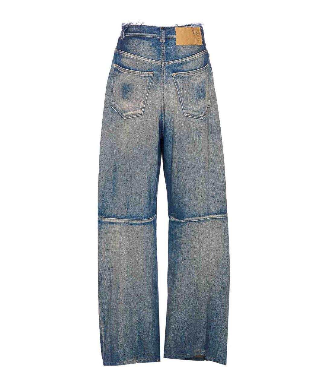 MM6 MAISON MARGIELA Синие хлопковые джинсы клеш, фото 2