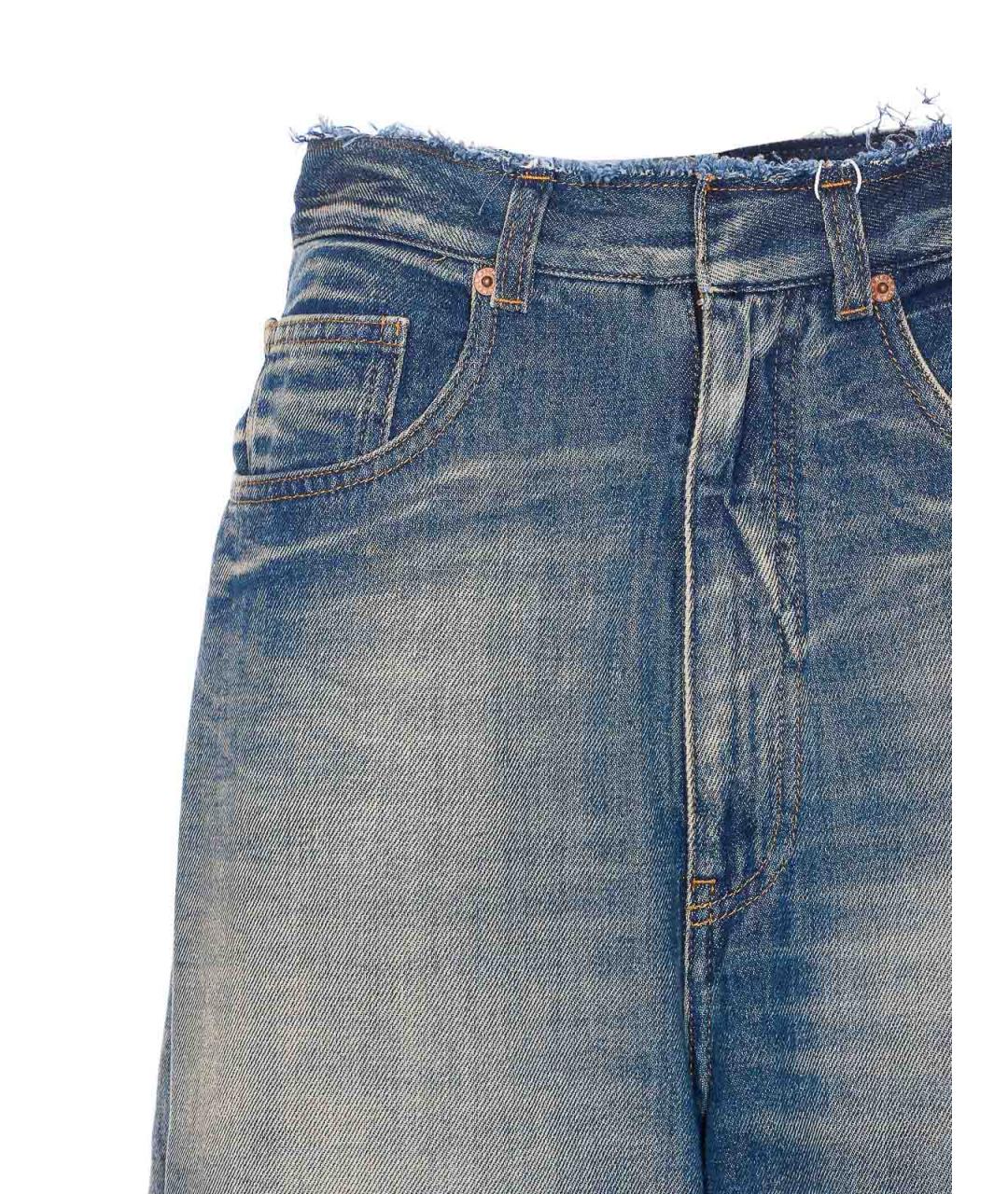 MM6 MAISON MARGIELA Синие хлопковые джинсы клеш, фото 4