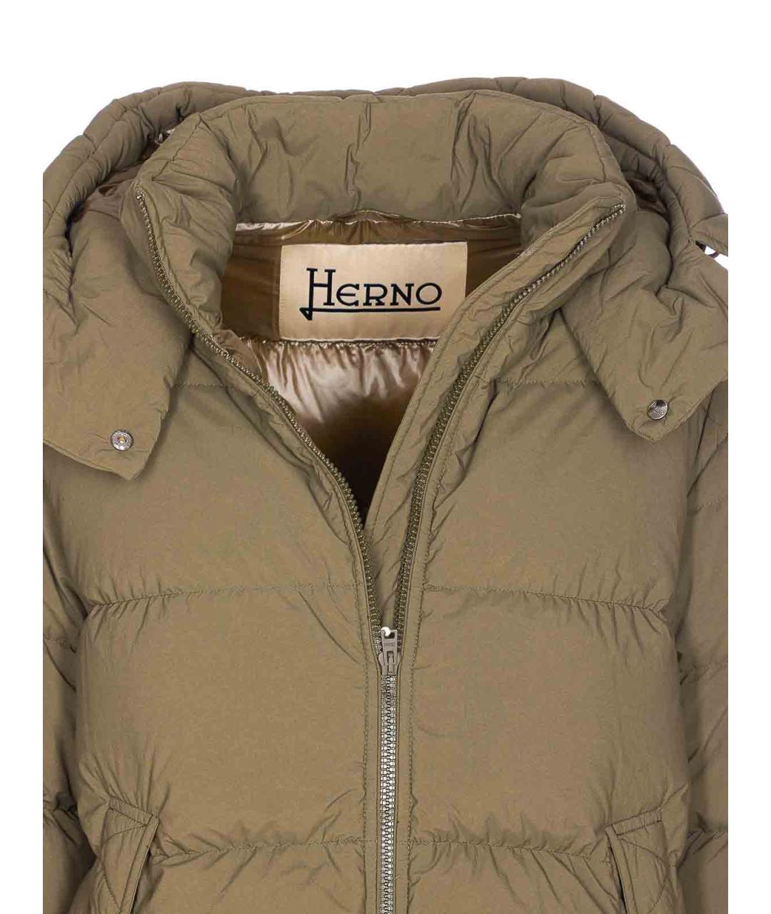 HERNO Зеленый пуховик, фото 4