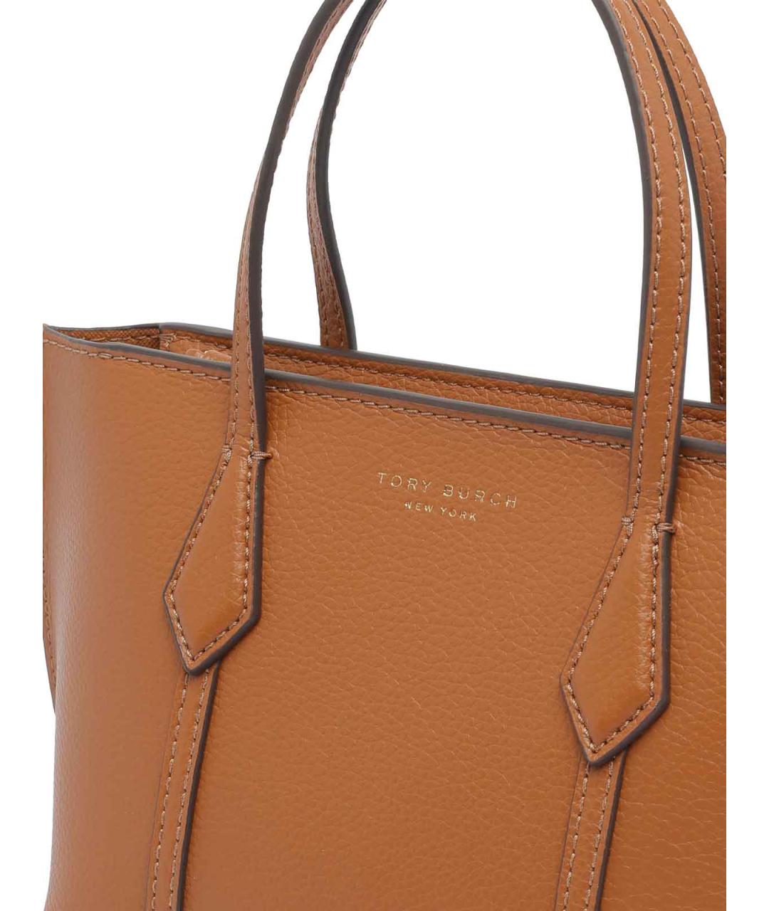 TORY BURCH Коричневая кожаная сумка тоут, фото 4