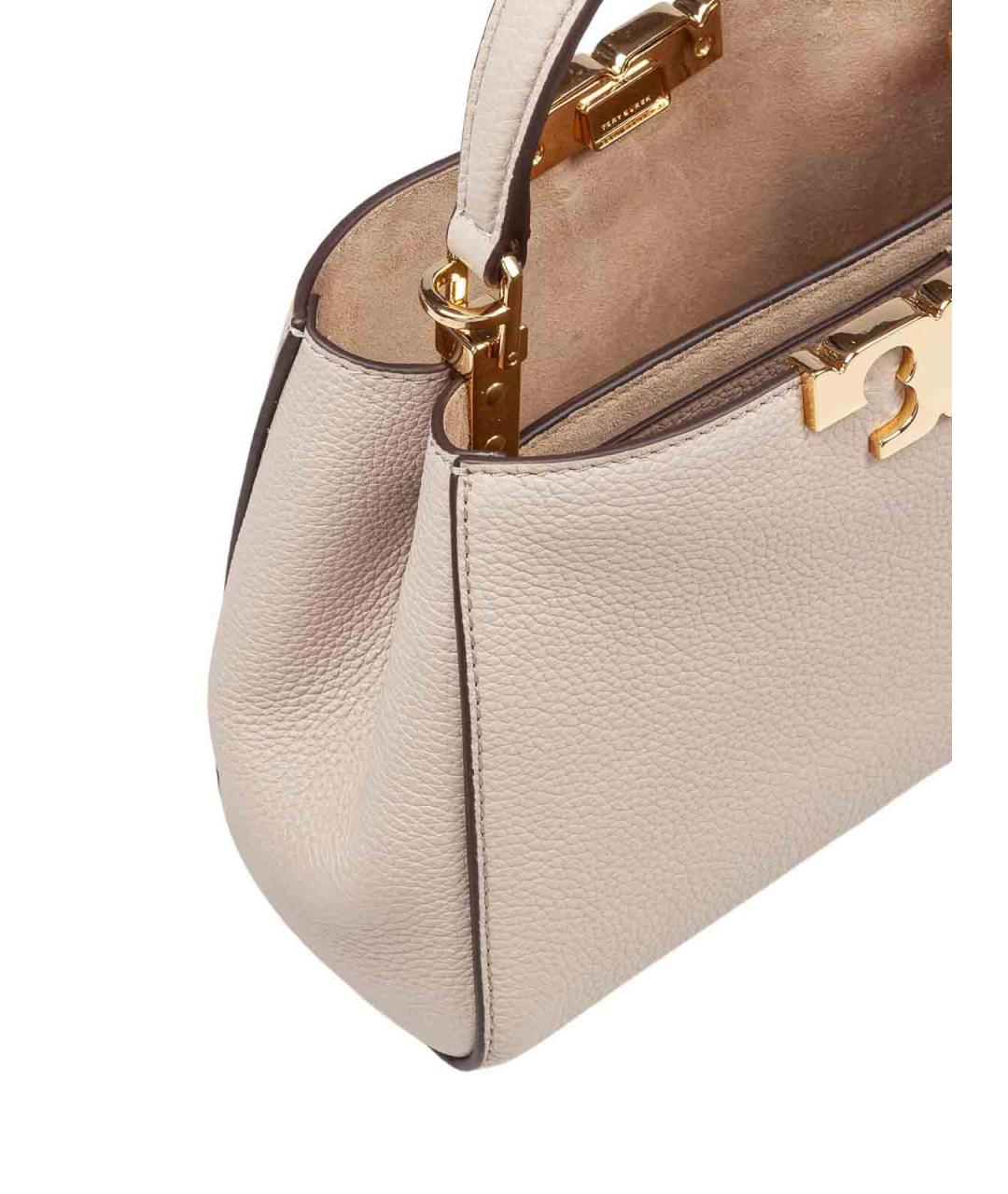 TORY BURCH Бежевая кожаная сумка через плечо, фото 4