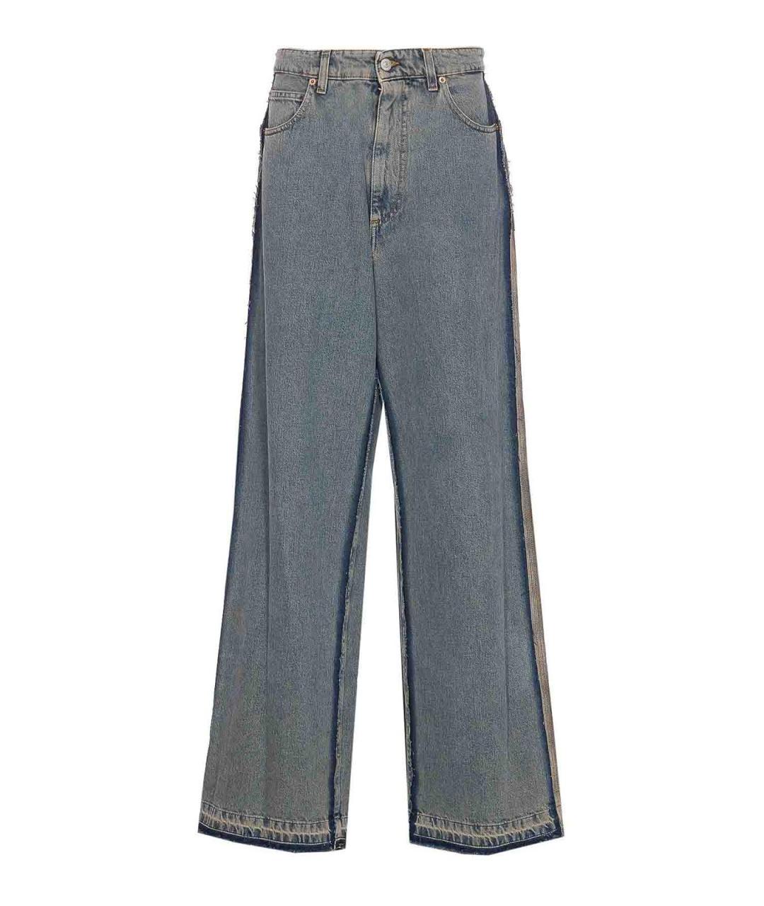 MM6 MAISON MARGIELA Серые хлопковые джинсы клеш, фото 1