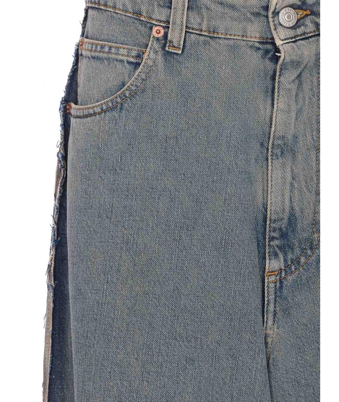 MM6 MAISON MARGIELA Серые хлопковые джинсы клеш, фото 4