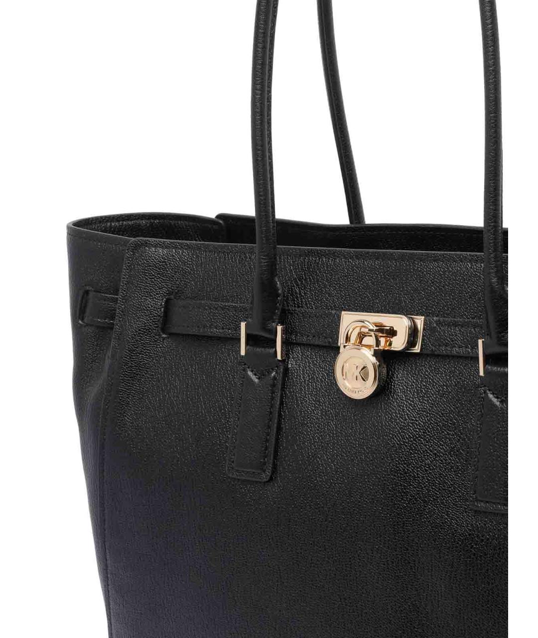 MICHAEL MICHAEL KORS Черная кожаная сумка тоут, фото 4