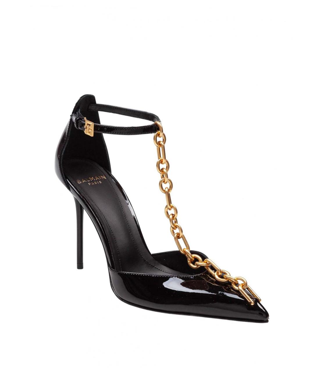 BALMAIN Черные туфли из лакированной кожи, фото 2