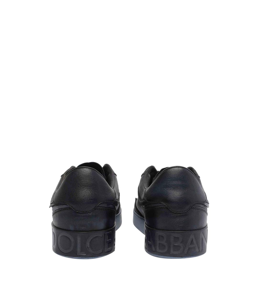 DOLCE&GABBANA Черные кожаные низкие кроссовки / кеды, фото 4