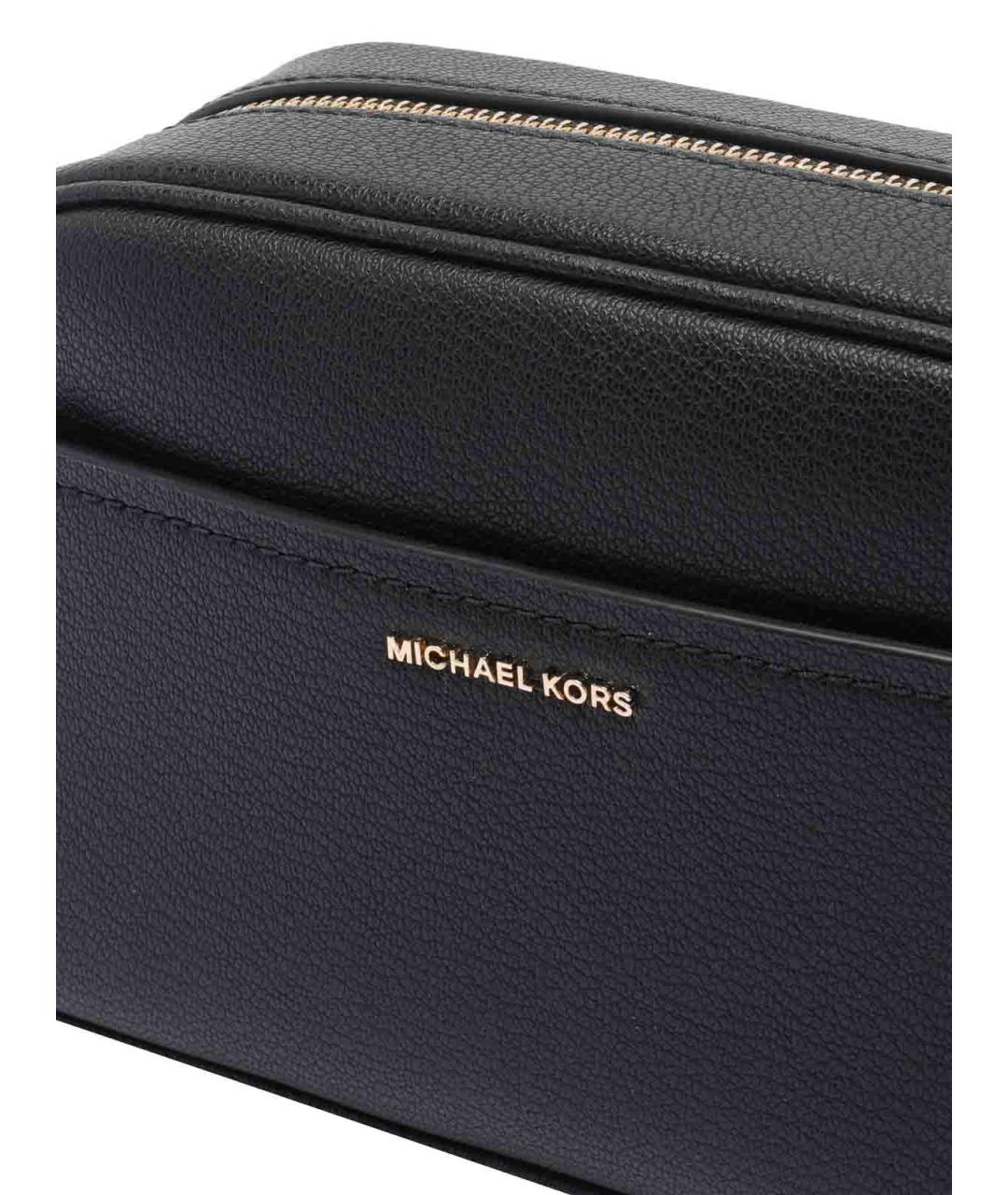 MICHAEL MICHAEL KORS Черная кожаная сумка через плечо, фото 4