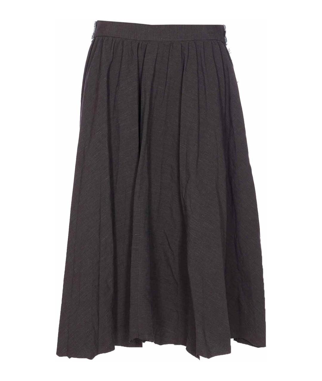BALENCIAGA Мульти льняная юбка миди, фото 1