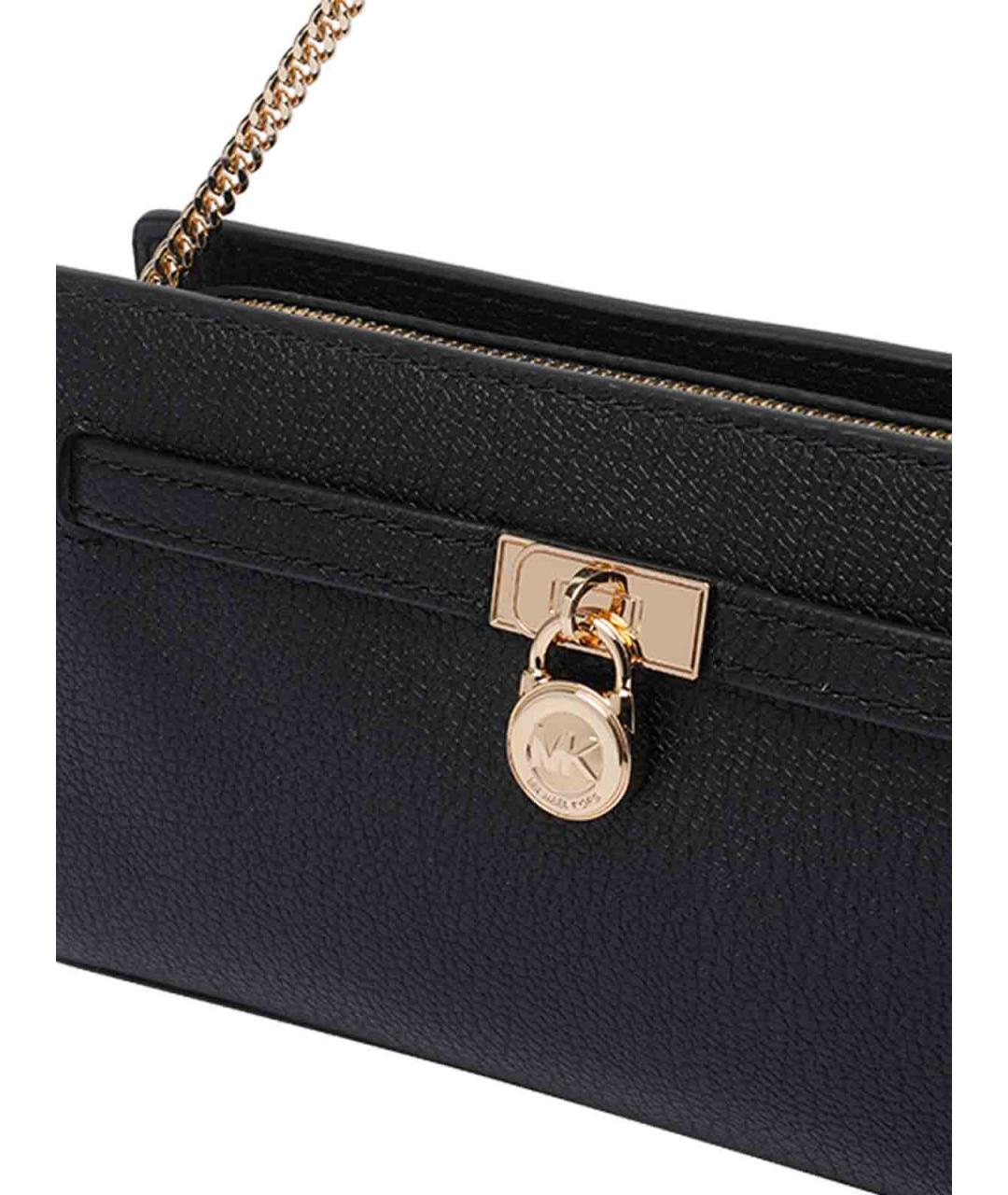MICHAEL MICHAEL KORS Черная кожаная сумка через плечо, фото 4