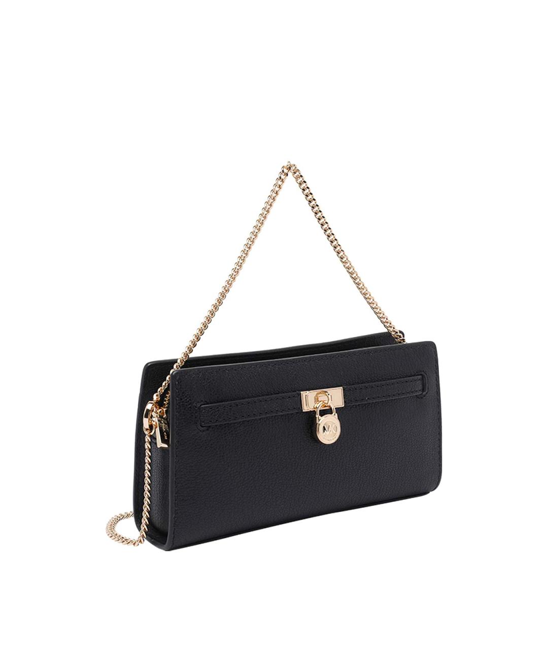 MICHAEL MICHAEL KORS Черная кожаная сумка через плечо, фото 2