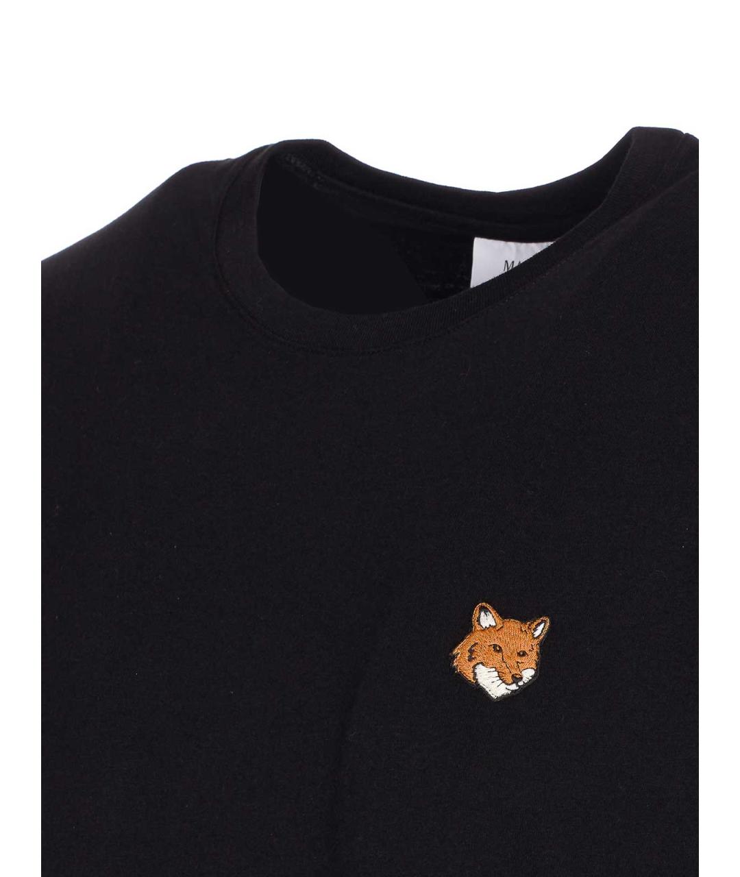 MAISON KITSUNE Черная хлопковая футболка, фото 3