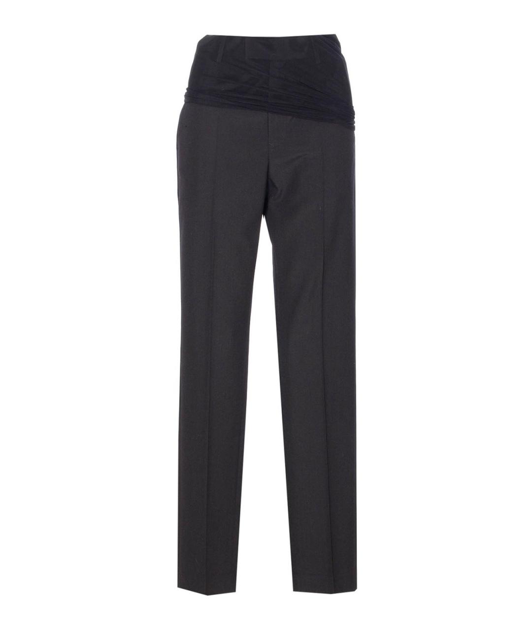 MM6 MAISON MARGIELA Черные полиэстеровые брюки широкие, фото 1