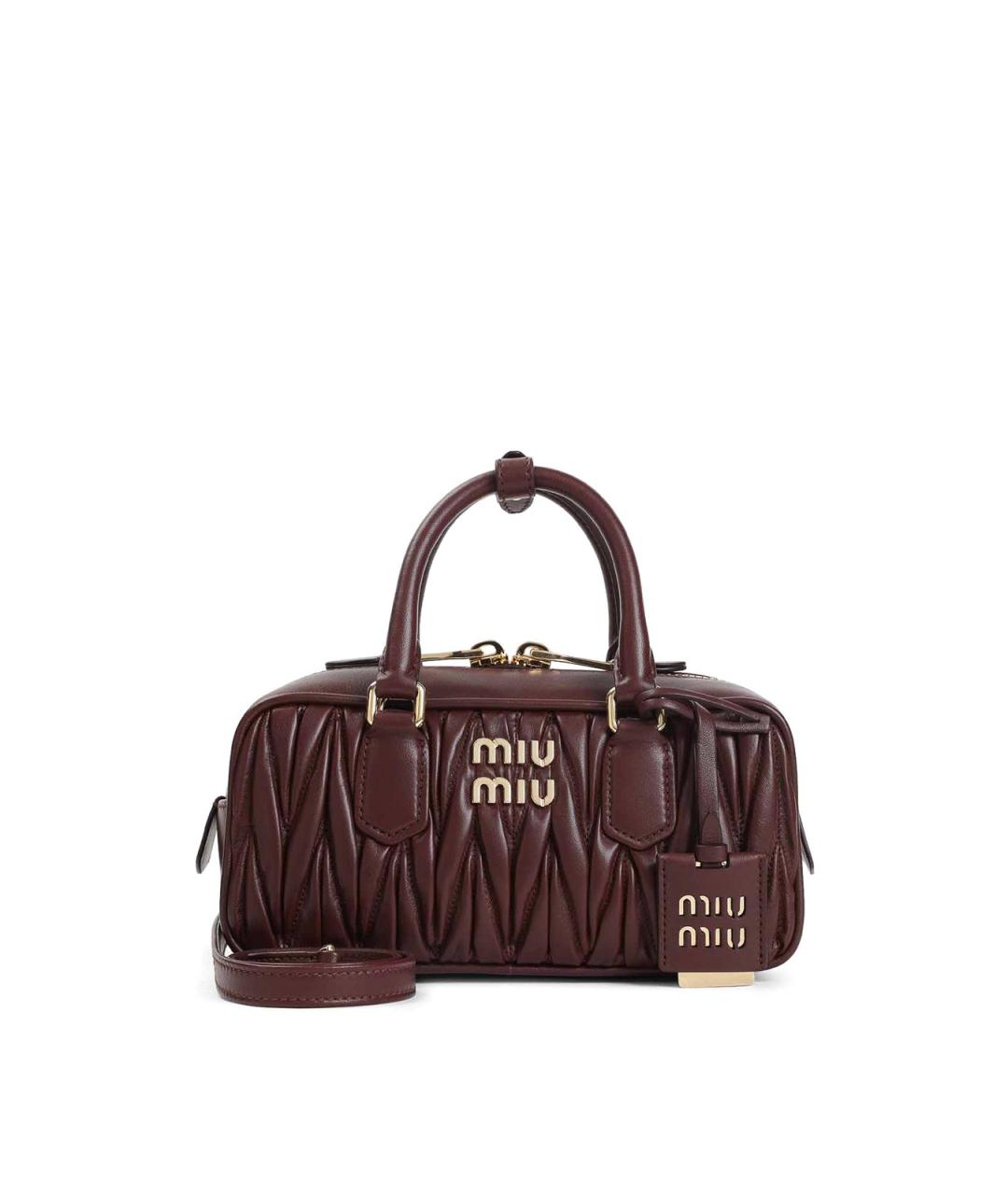 MIU MIU Бордовая кожаная сумка тоут, фото 1
