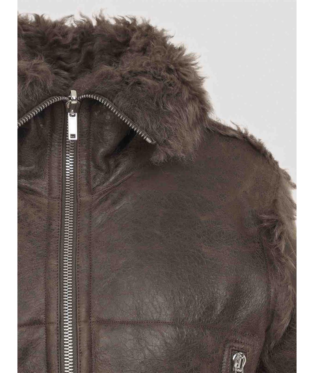 RICK OWENS Коричневая кожаная куртка, фото 5