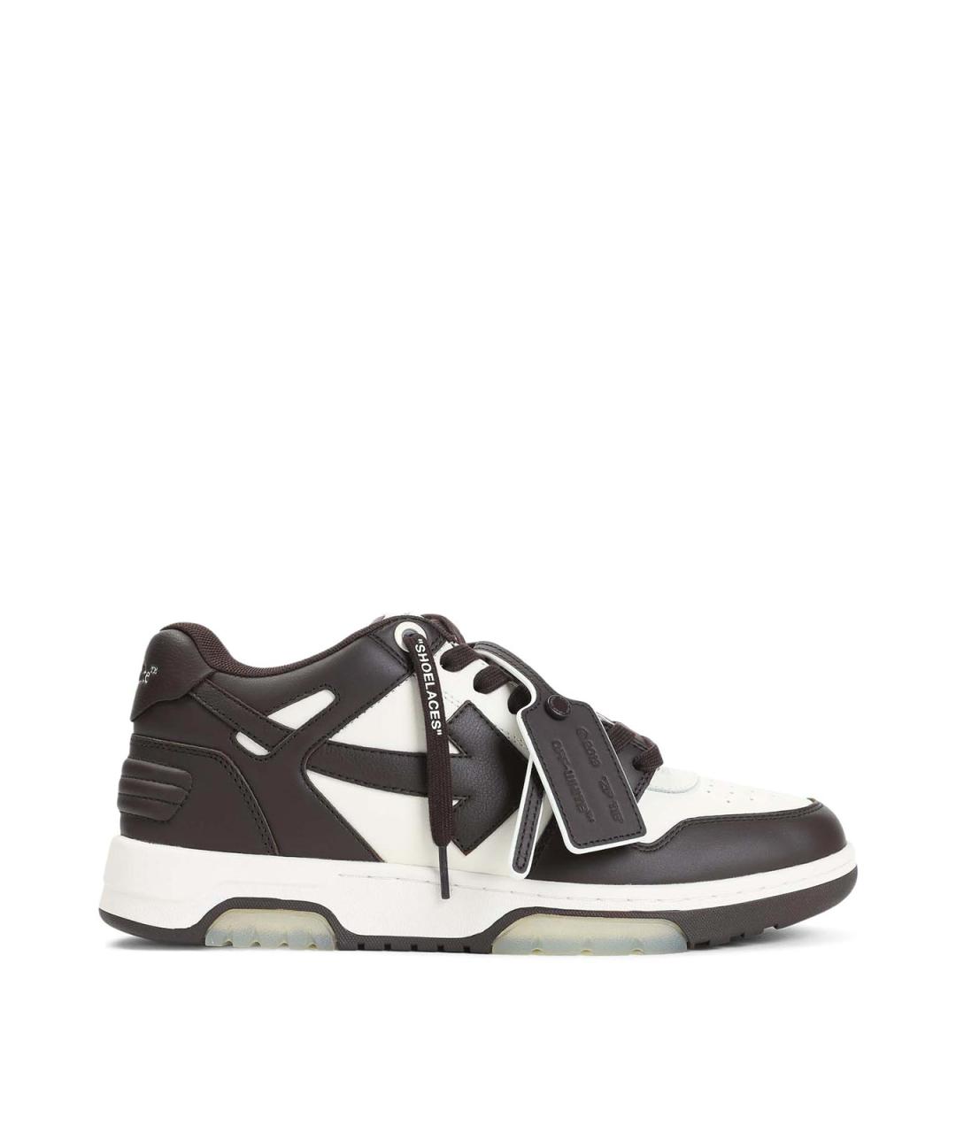 OFF-WHITE Коричневые кожаные низкие кроссовки / кеды, фото 1