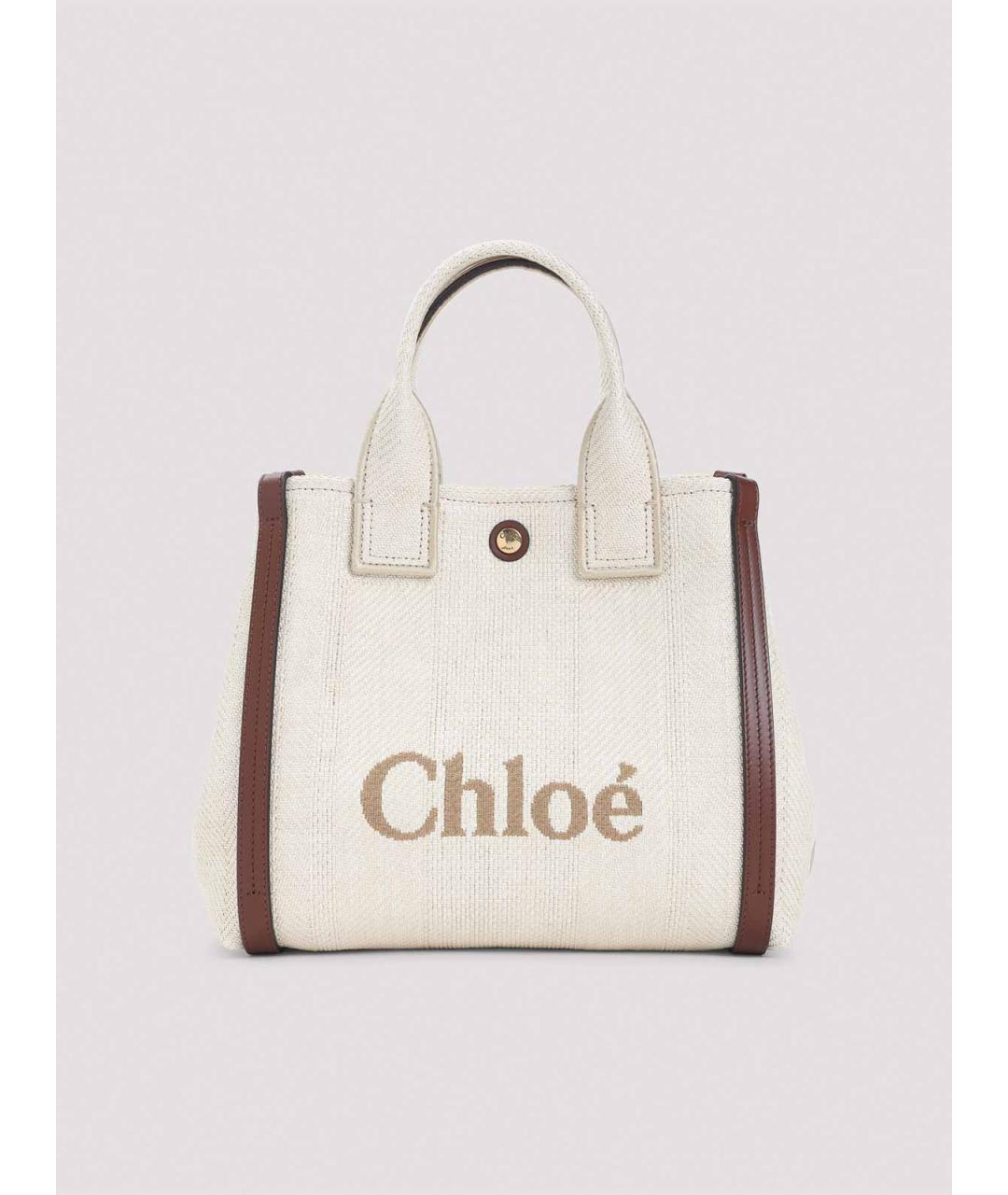 CHLOE Бежевая тканевая сумка тоут, фото 2