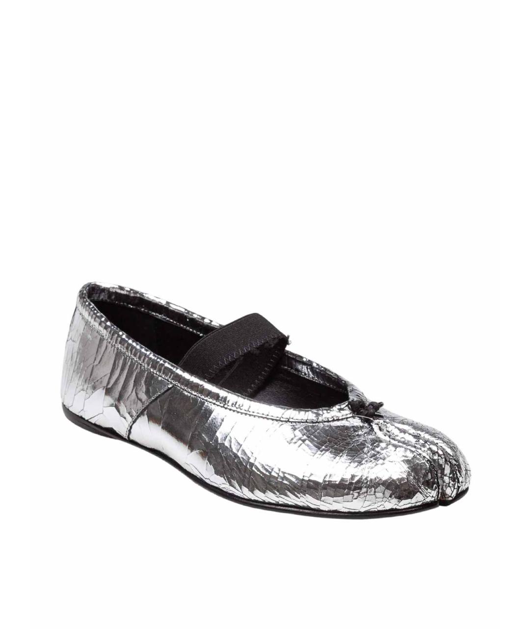 MAISON MARGIELA Серебряные текстильные балетки, фото 2