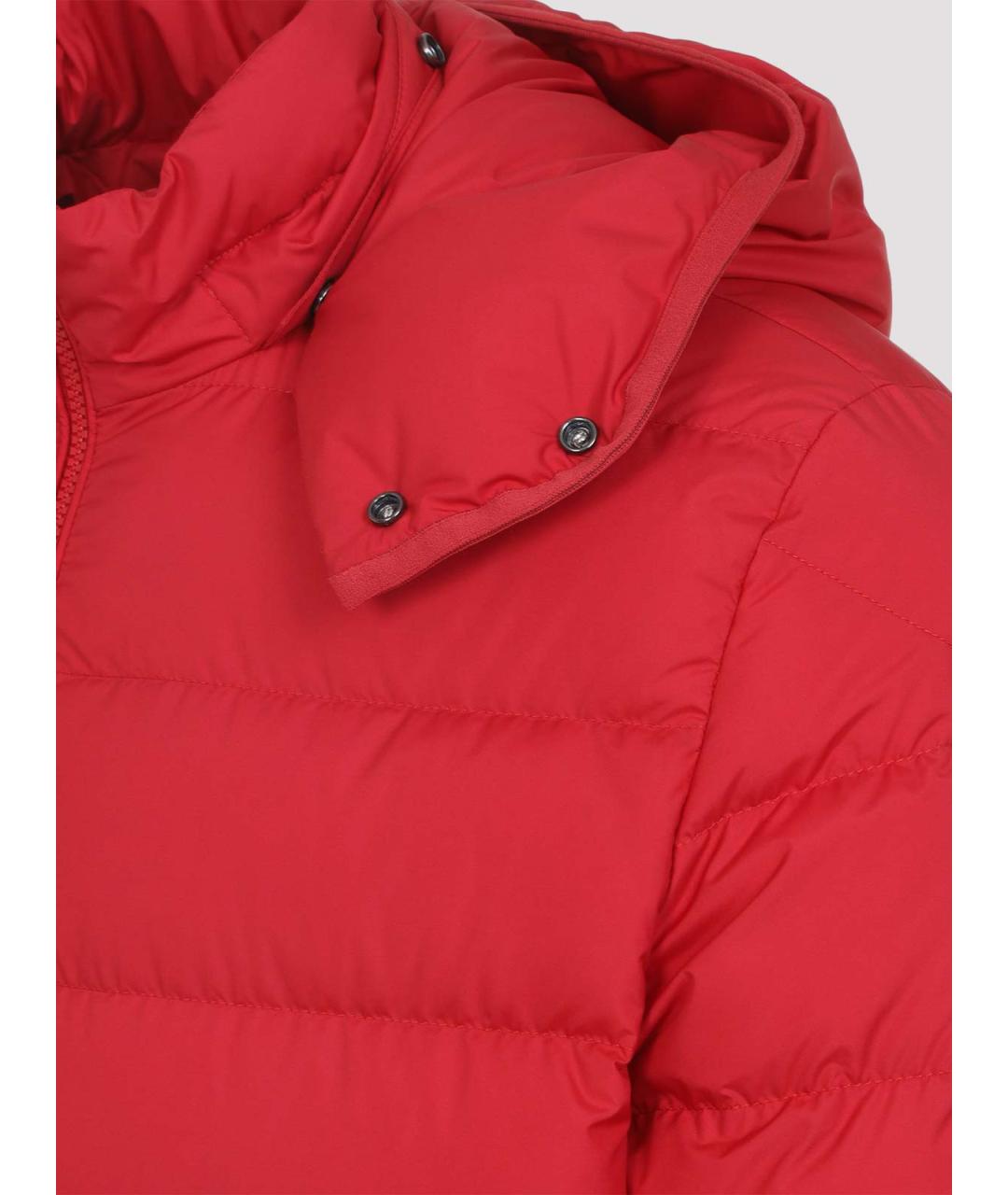 MONCLER Красная полиэстеровая куртка, фото 4