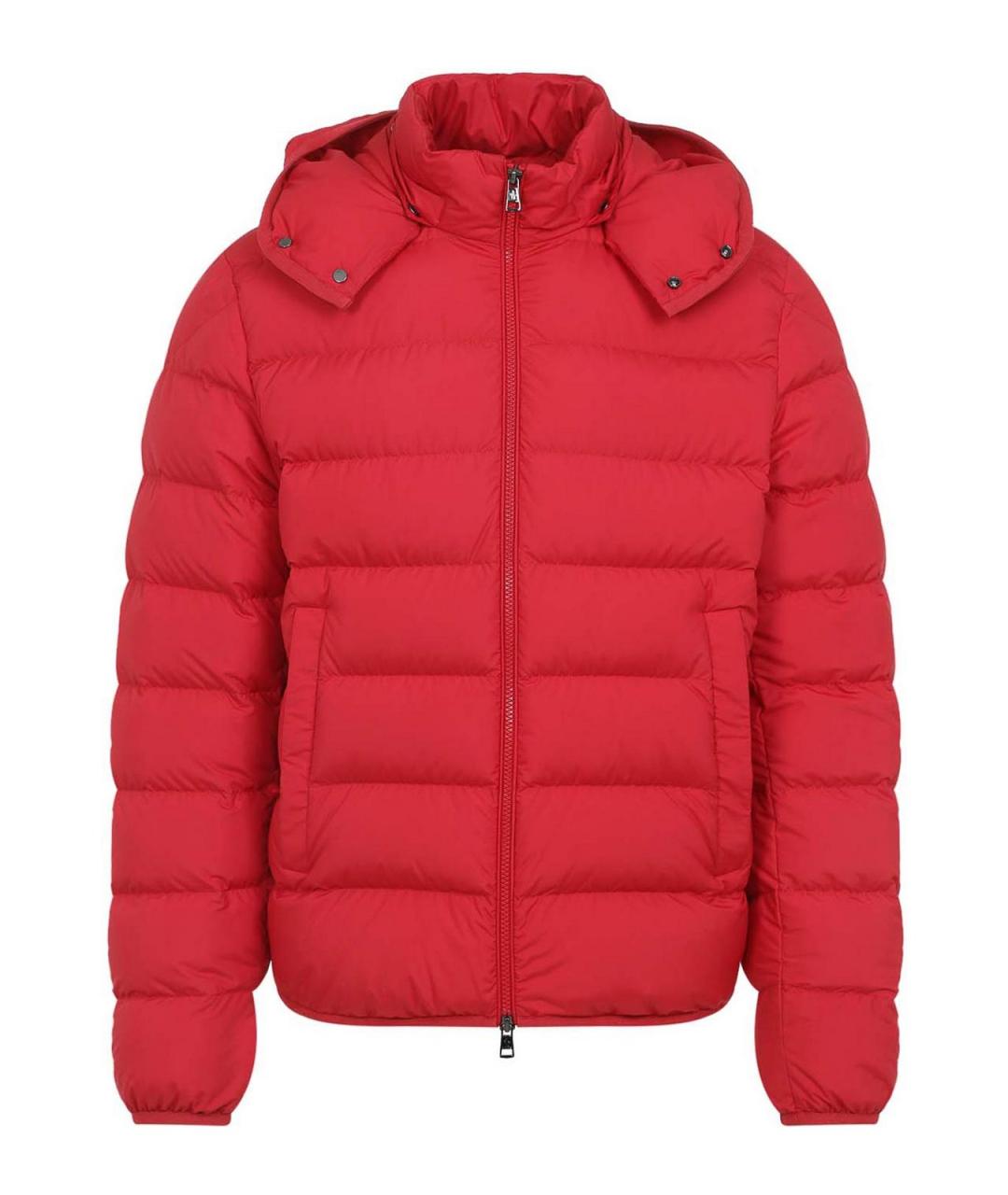 MONCLER Красная полиэстеровая куртка, фото 1