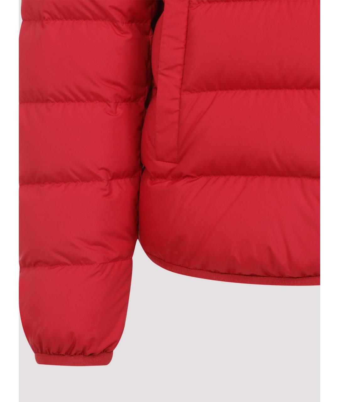 MONCLER Красная полиэстеровая куртка, фото 3