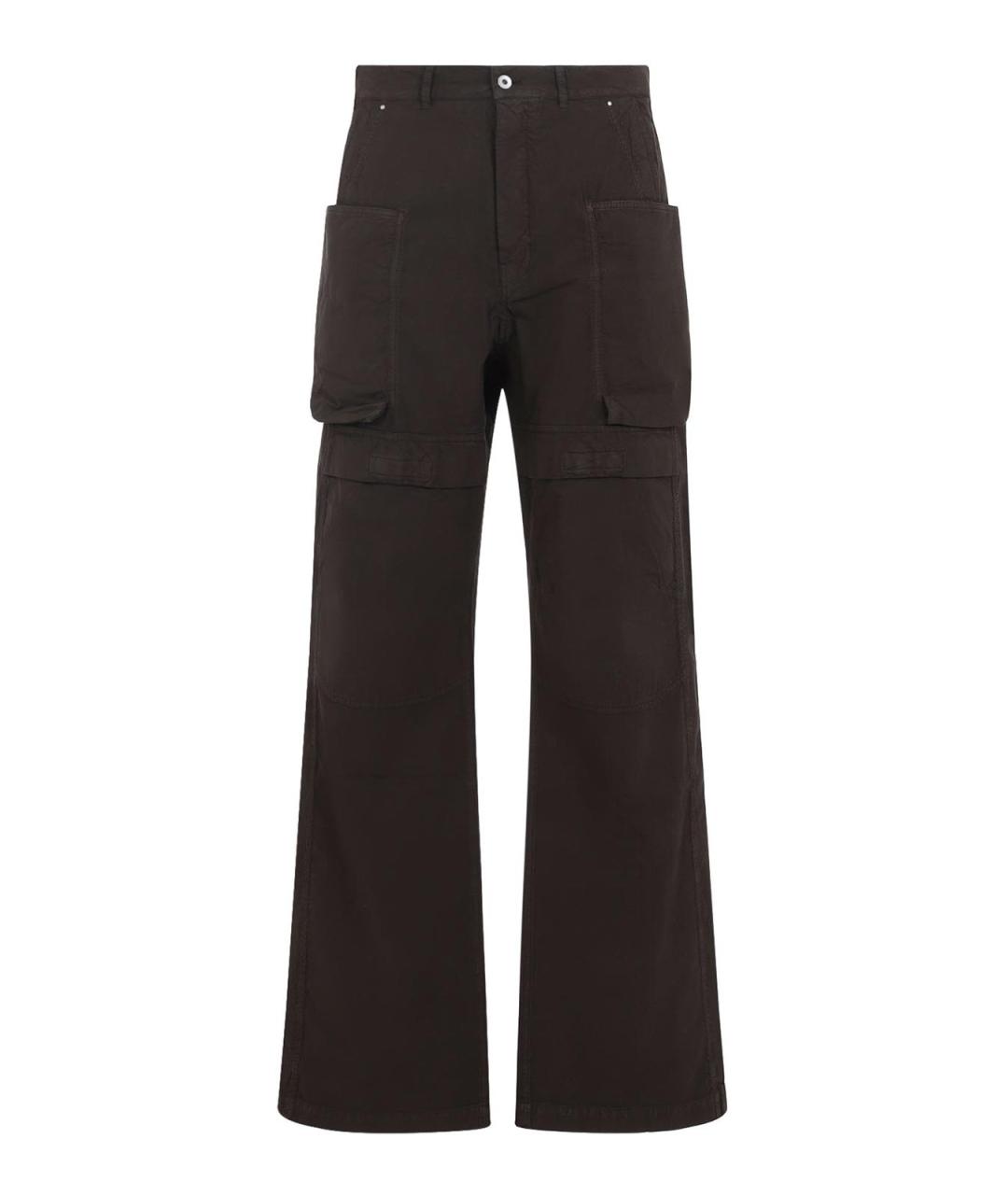 RICK OWENS Коричневые хлопковые повседневные брюки, фото 1