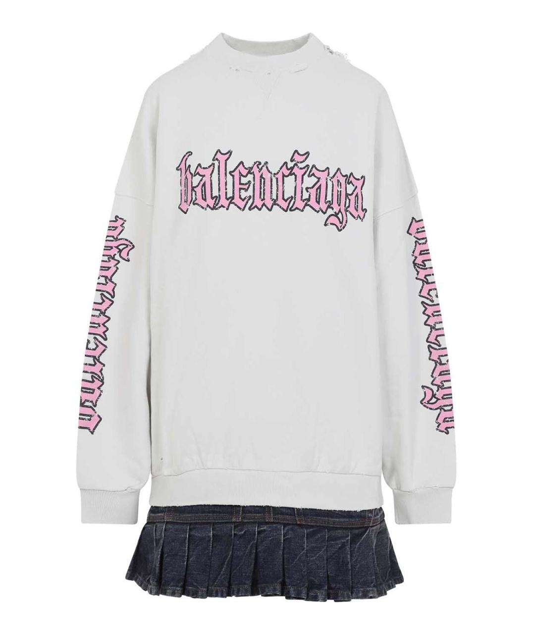 BALENCIAGA Белое хлопковое повседневное платье, фото 1