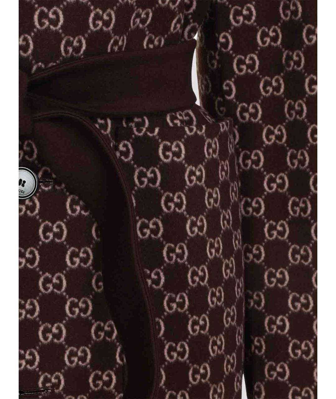 GUCCI Коричневое шерстяное пальто, фото 5