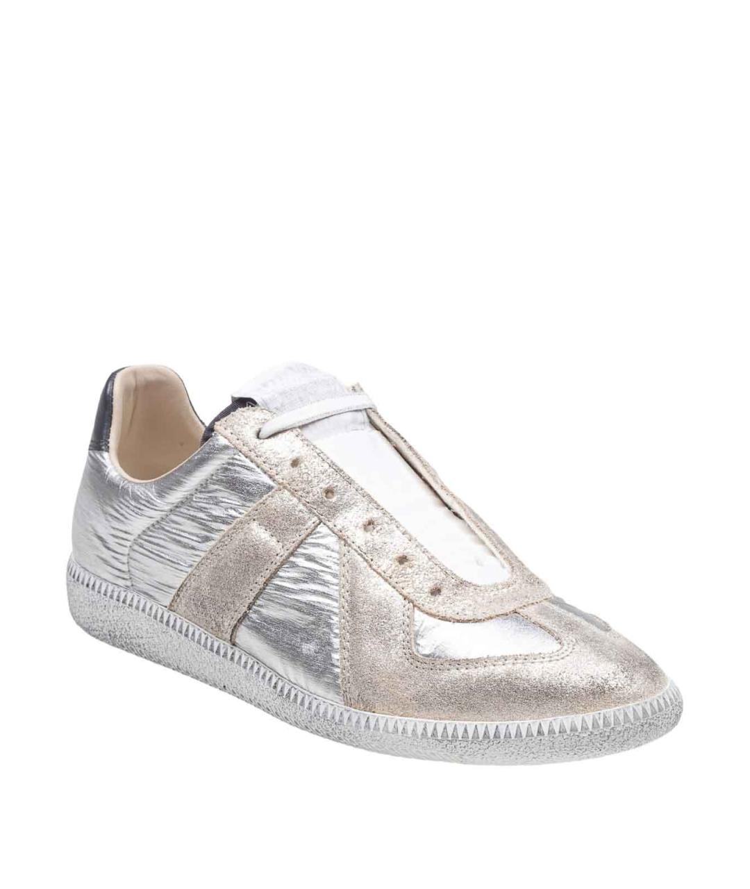 MAISON MARGIELA Золотые кожаные кроссовки, фото 2