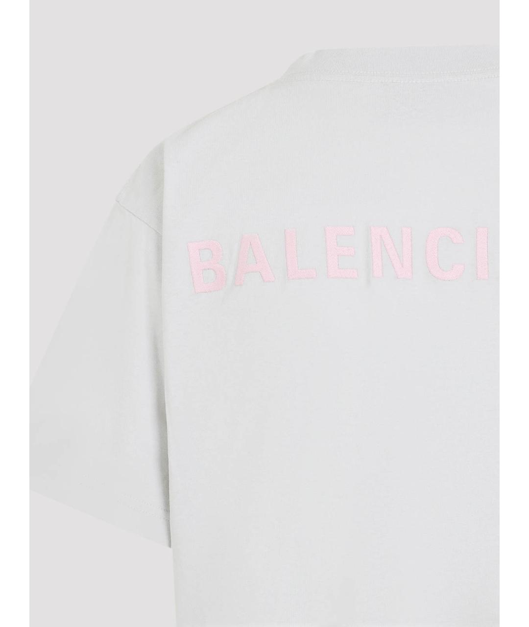 BALENCIAGA Белая хлопковая футболка, фото 3