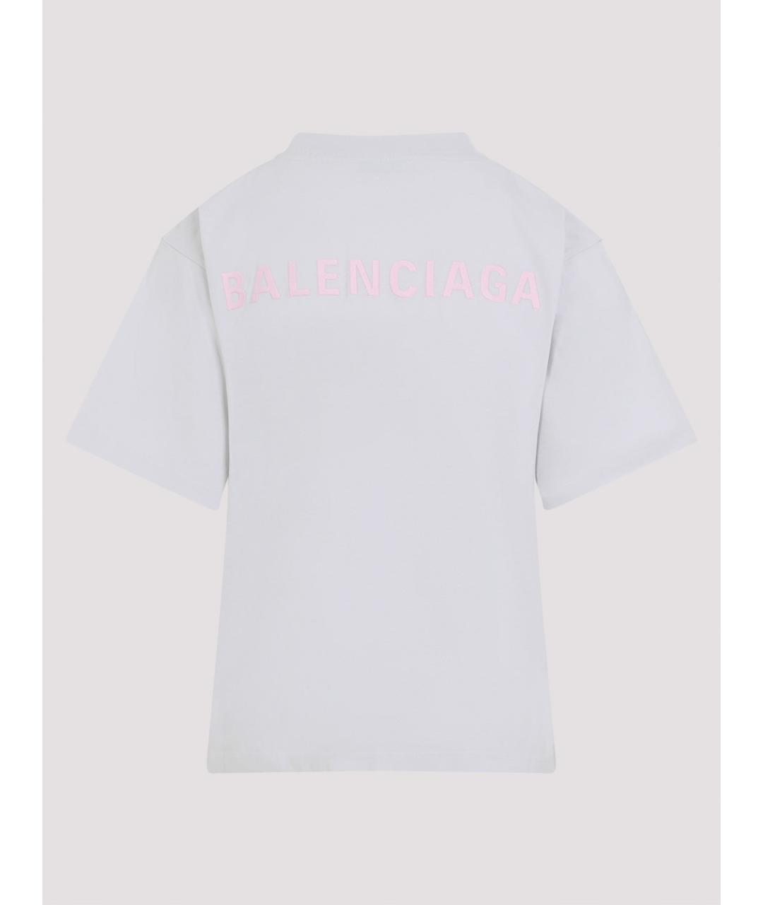 BALENCIAGA Белая хлопковая футболка, фото 2