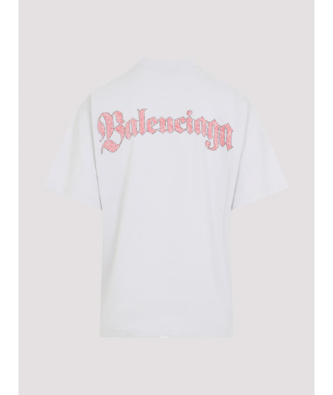 BALENCIAGA Белая хлопковая футболка, фото 2