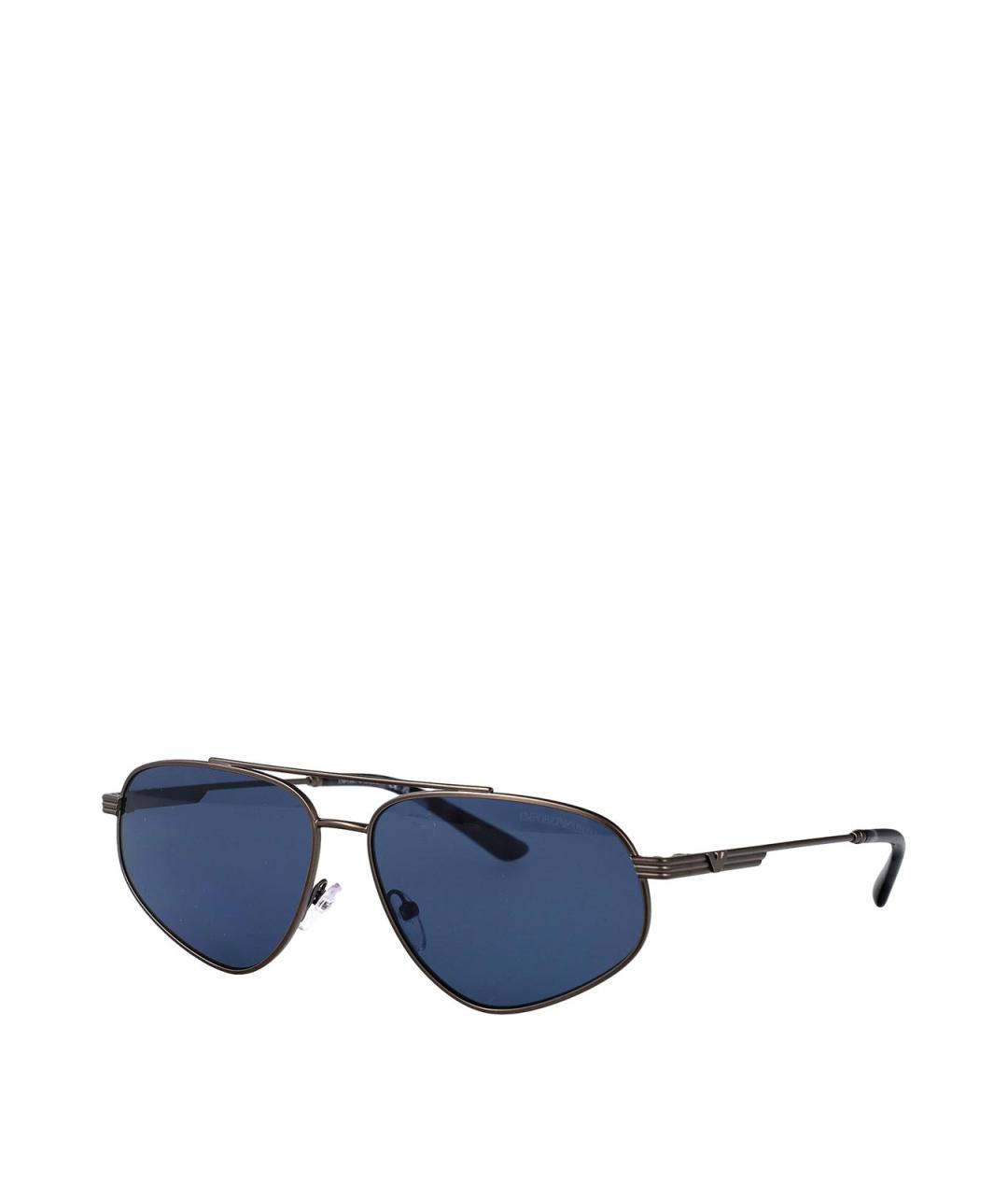 EMPORIO ARMANI Серые металлические солнцезащитные очки, фото 2