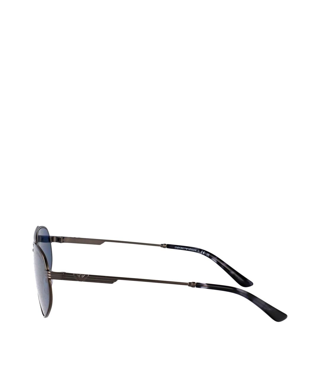 EMPORIO ARMANI Серые металлические солнцезащитные очки, фото 3