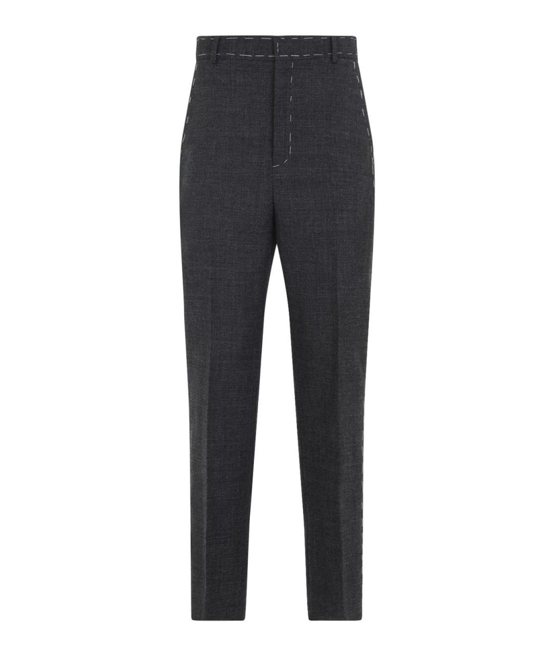 MOSCHINO Черные шерстяные прямые брюки, фото 1