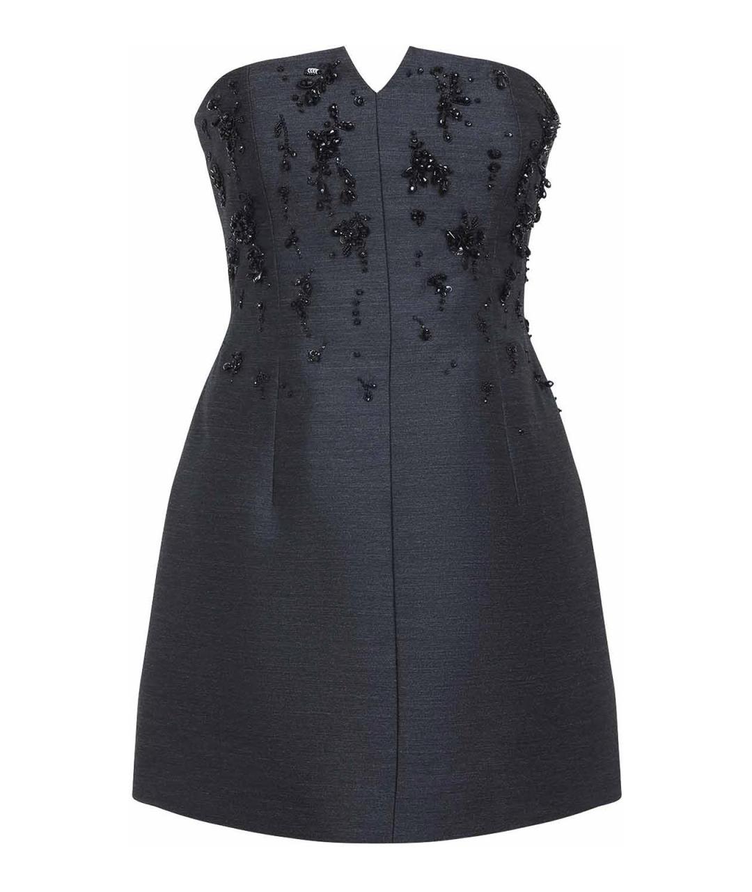 ALBERTA FERRETTI Черное шерстяное вечернее платье, фото 1