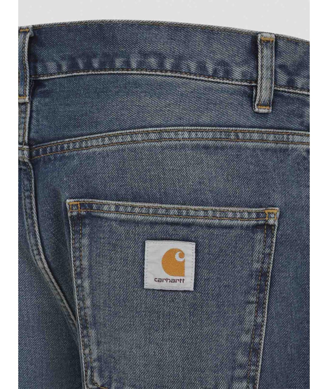CARHARTT Синие хлопковые прямые джинсы, фото 3