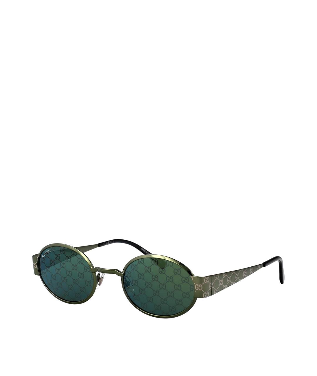 GUCCI Зеленые металлические солнцезащитные очки, фото 2