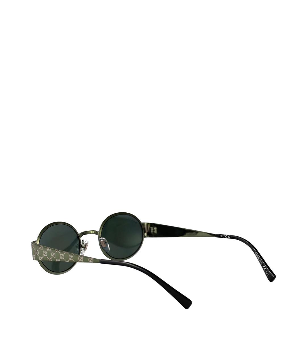 GUCCI Зеленые металлические солнцезащитные очки, фото 4