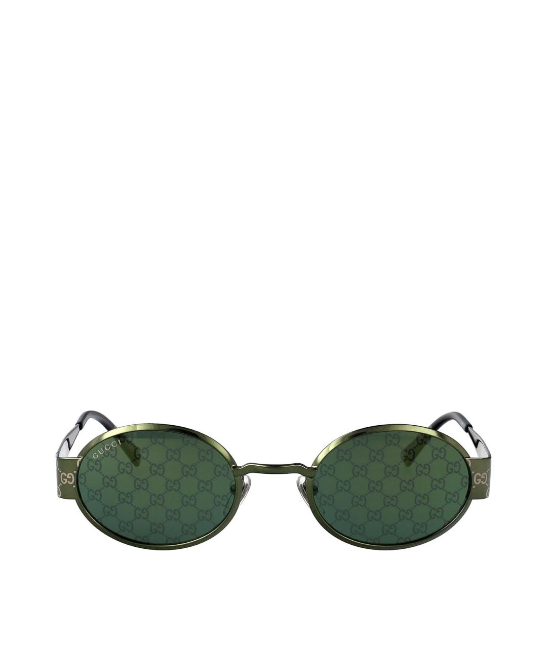 GUCCI Зеленые металлические солнцезащитные очки, фото 1