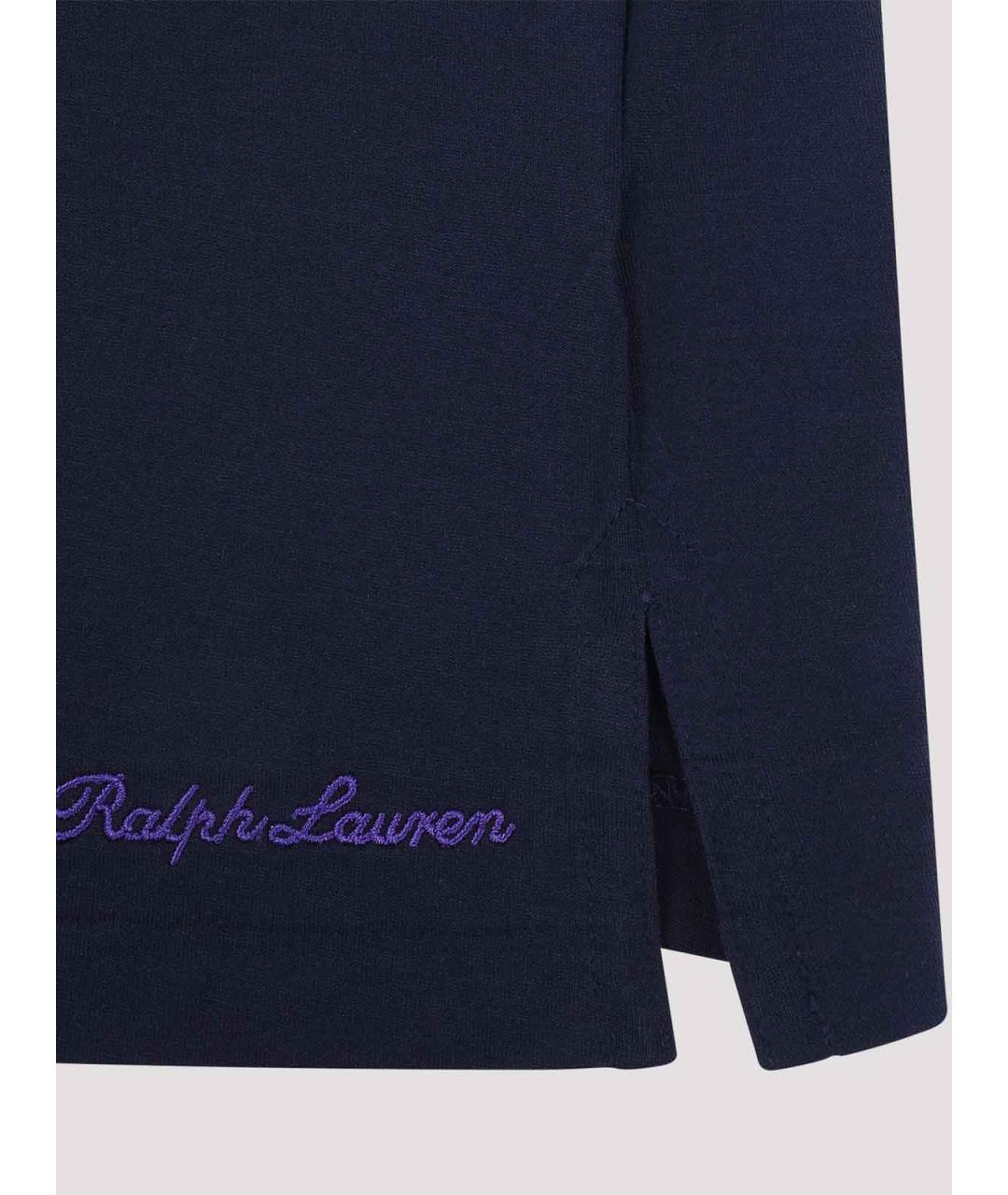 RALPH LAUREN Темно-синяя хлопковая футболка, фото 3