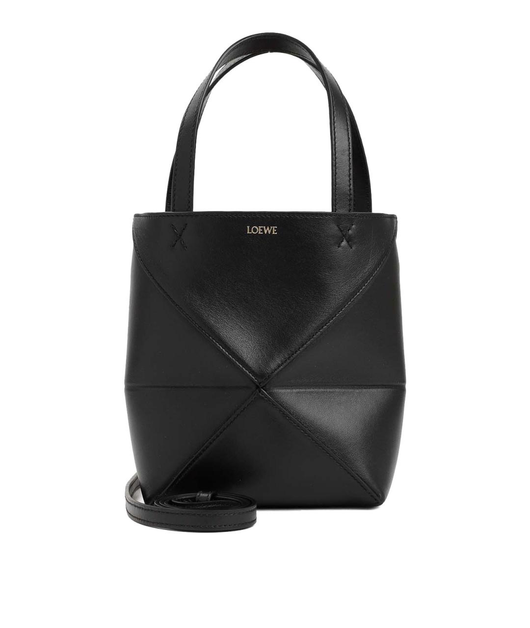 LOEWE Черная кожаная сумка тоут, фото 1