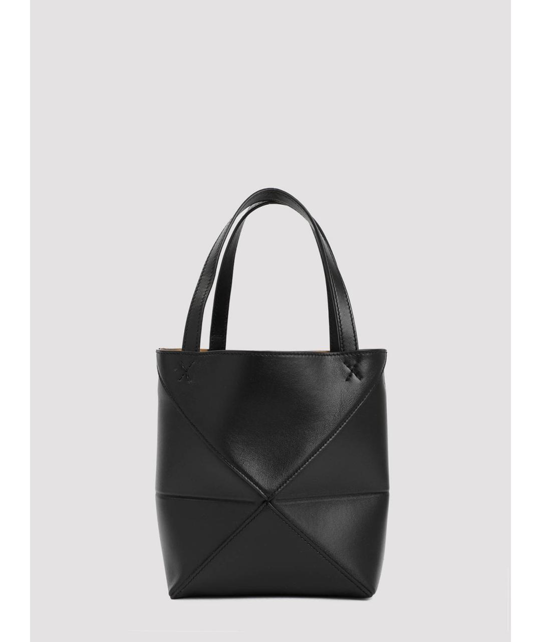 LOEWE Черная кожаная сумка тоут, фото 2
