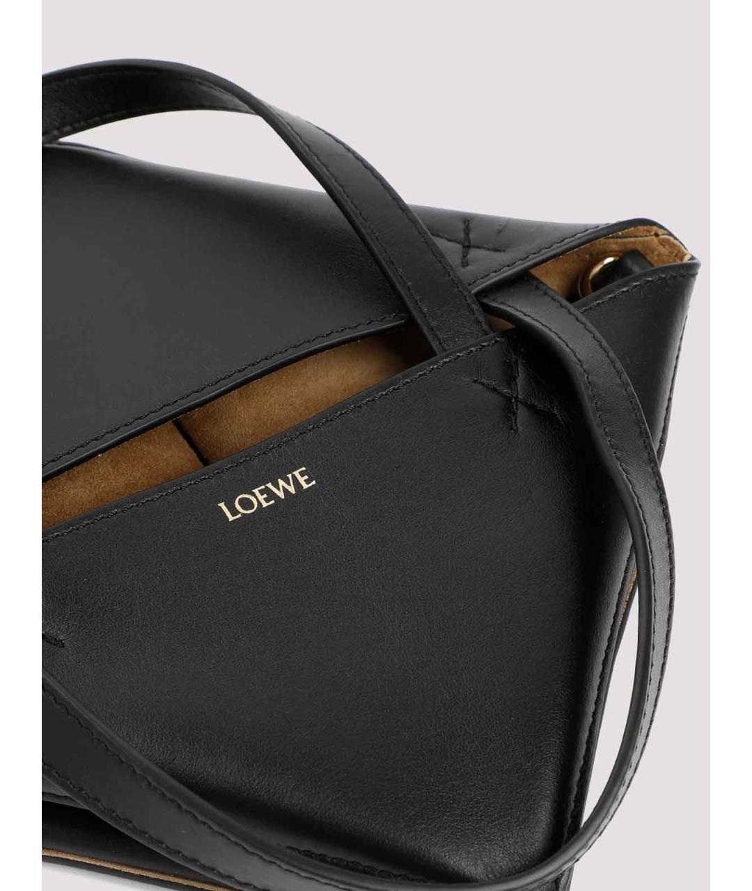 LOEWE Черная кожаная сумка тоут, фото 4