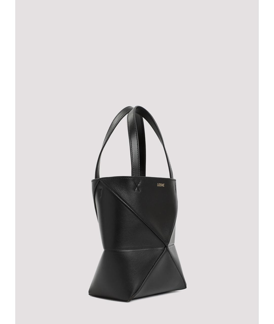 LOEWE Черная кожаная сумка тоут, фото 3